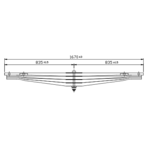 دست فنر پارابولیک چرخ عقب Mercedes Benz Actros 2531/2555